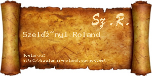 Szelényi Roland névjegykártya